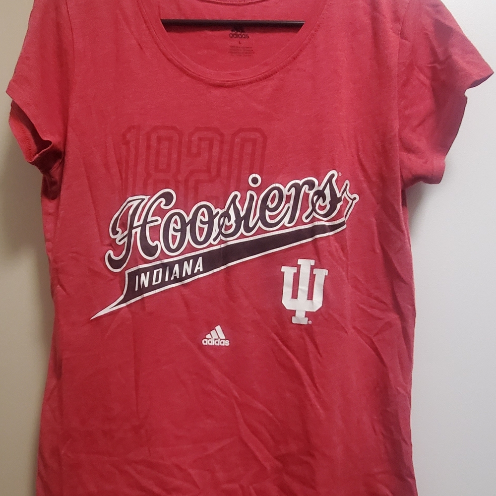 Indiana Hoosiers Red Adidas Tshirt Womens Size Large #0053